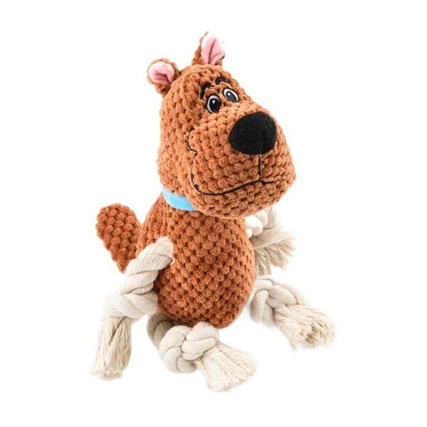 Игрушка для собак Mr.Kranch собачка плюшевая с канатиками и пищалкой 22 см