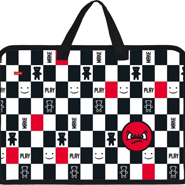 Папка для тетрадей Hatber Смайлики с ручками на молнии А4 24.5*34*3.5см