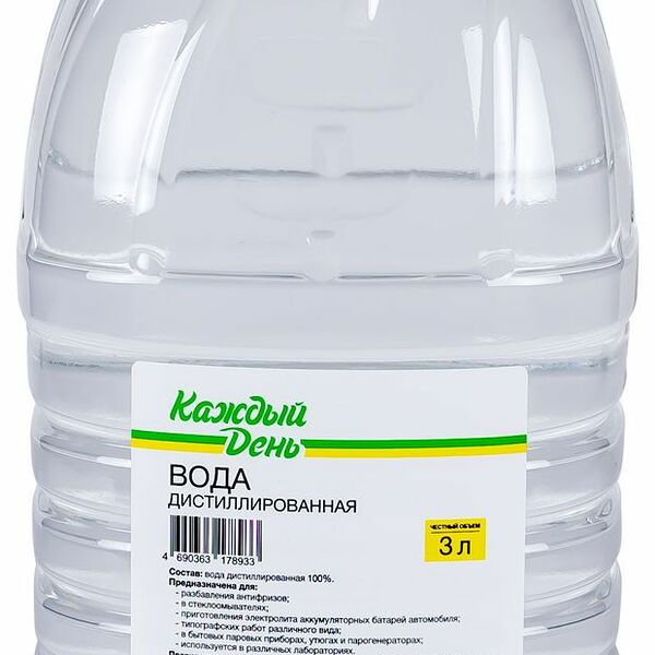Вода дистиллированная Каждый день, 3 л