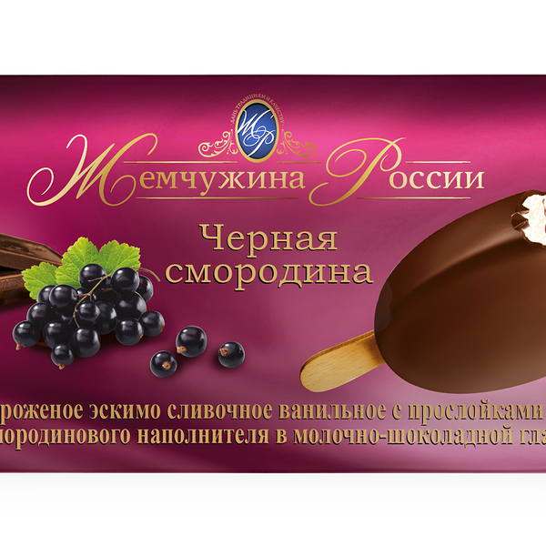Мороженое сливочное с чёрной смородиной Жемчужина россии