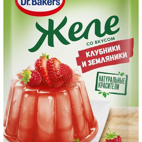 Смесь для приготовления желе Dr.Bakers со вкусом клубники и земляники 45 г