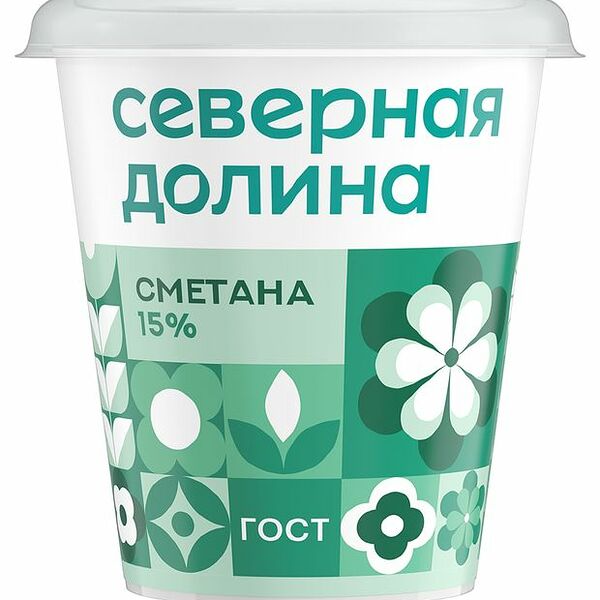 Сметана Северная долина 15%