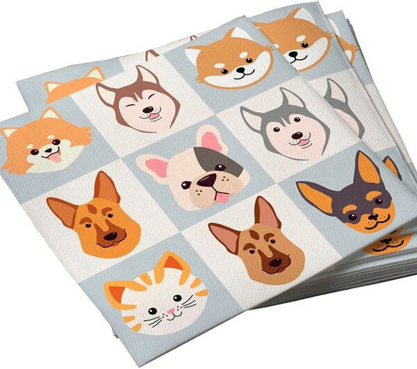 Салфетки ND Play Собачки с ушками и котик полосатый трехслойные 33*33см 20шт