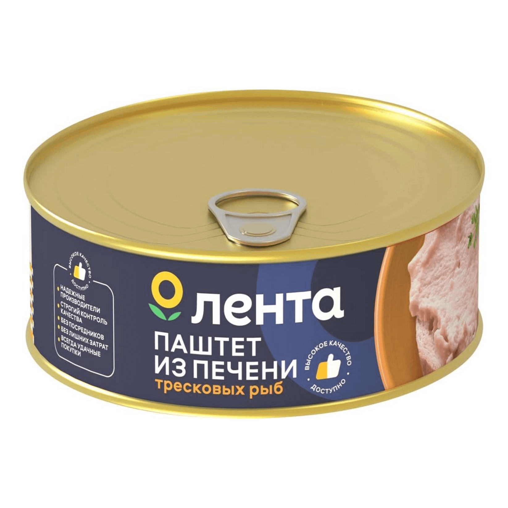 

Паштет из печени трески Лента Деликатесный 230 г