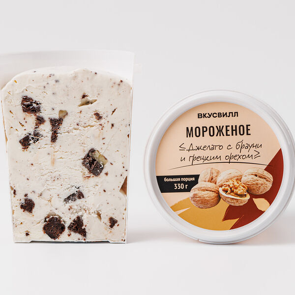 Мороженое Джелато с Брауни и грецким орехом, 330 г Продукт замороженный
