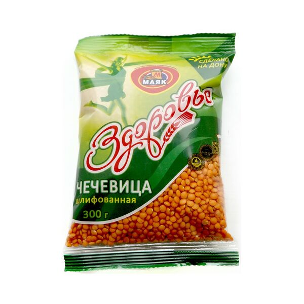 Чечевица красная Маяк Здоровье шлифованная 300г