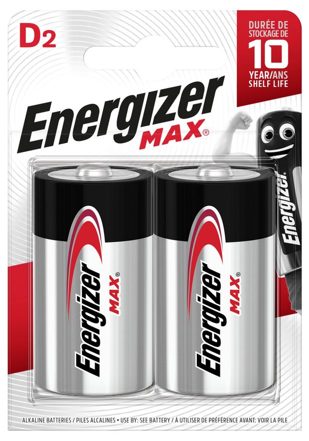 

Батарейки алкалиновые Energizer Max D D/LR20/R20 2 шт
