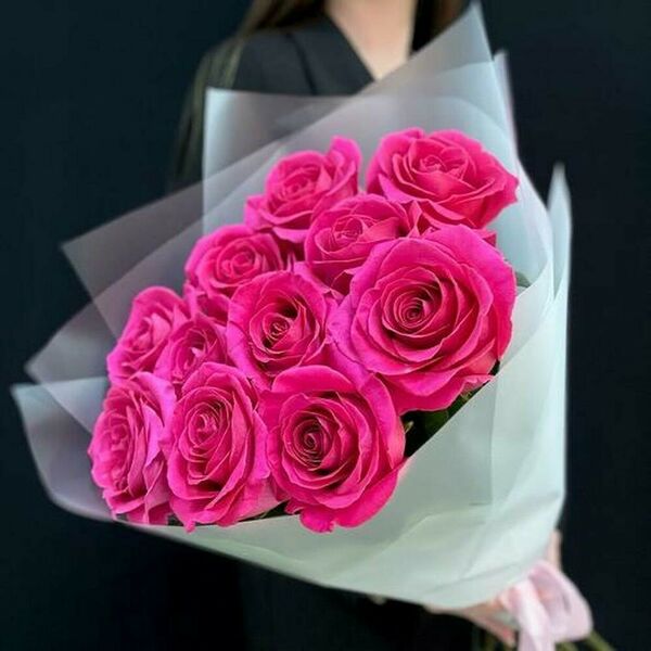 Букет из 11 розовых роз Пинк Флойд