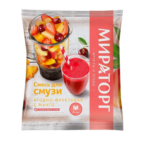 Смесь для смузи ягодно-фруктовая с манго Мираторг 300г