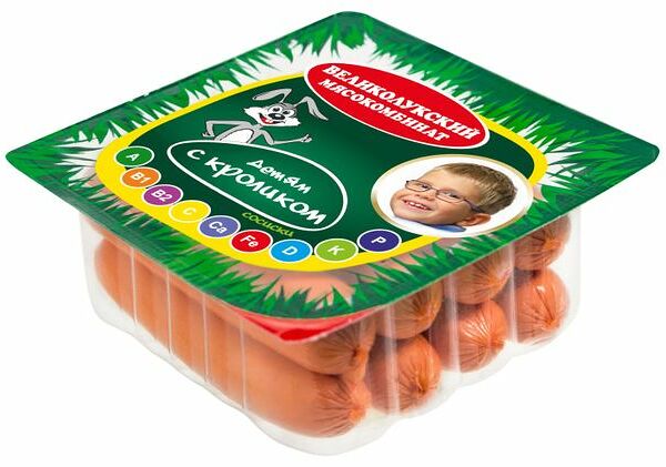 Сосиски Великолукский Мясокомбинат детские с кроликом 330 г