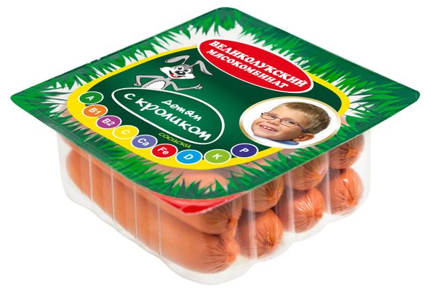 

Сосиски Великолукский МК детские с кроликом 330г