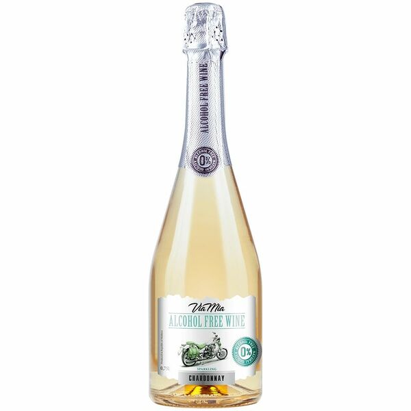 Вино Via Mia Сhardonnay газированное белое полусладкое безалкогольное 