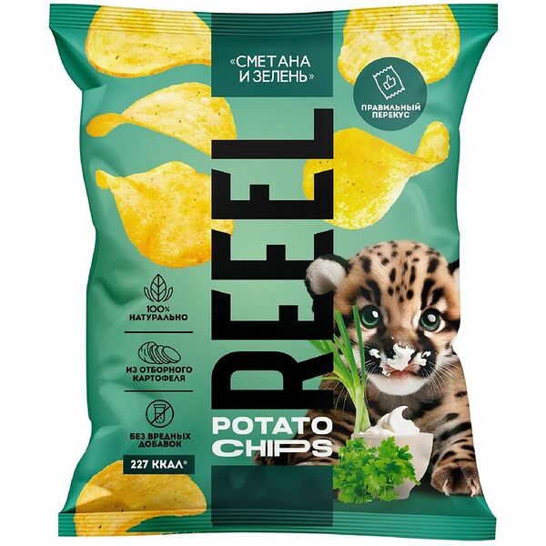 Чипсы Reeel картофельные Сметана и зелень 45 г