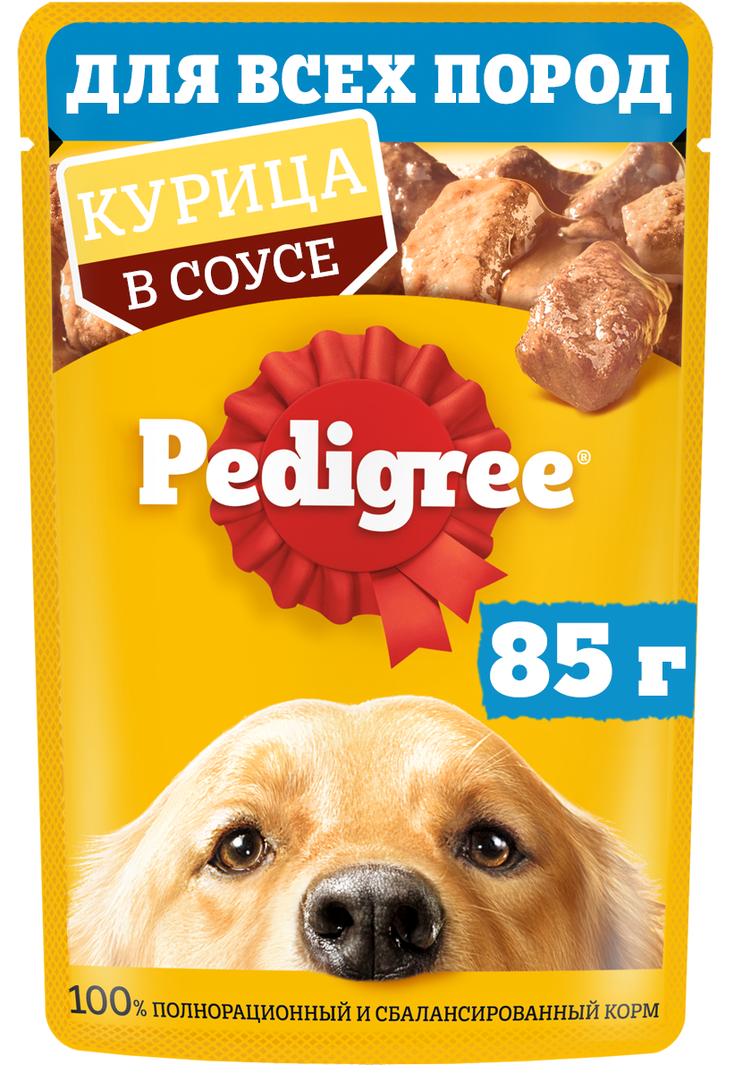 

Влажный корм Pedigree для собак, курица в соусе, 85 г
