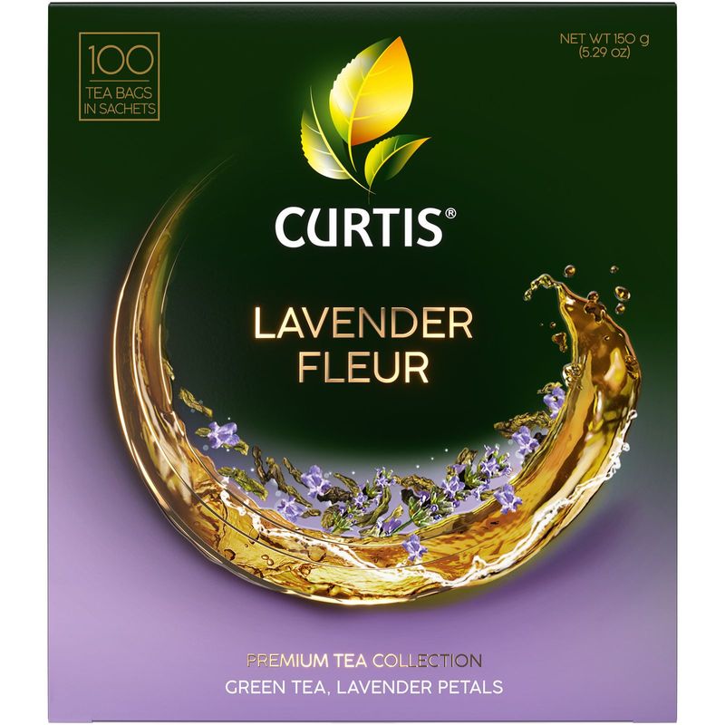 

Чай зеленый Curtis Lavender Fleur с лепестками лаванды и ароматом шампанского 100 саше, 150 г