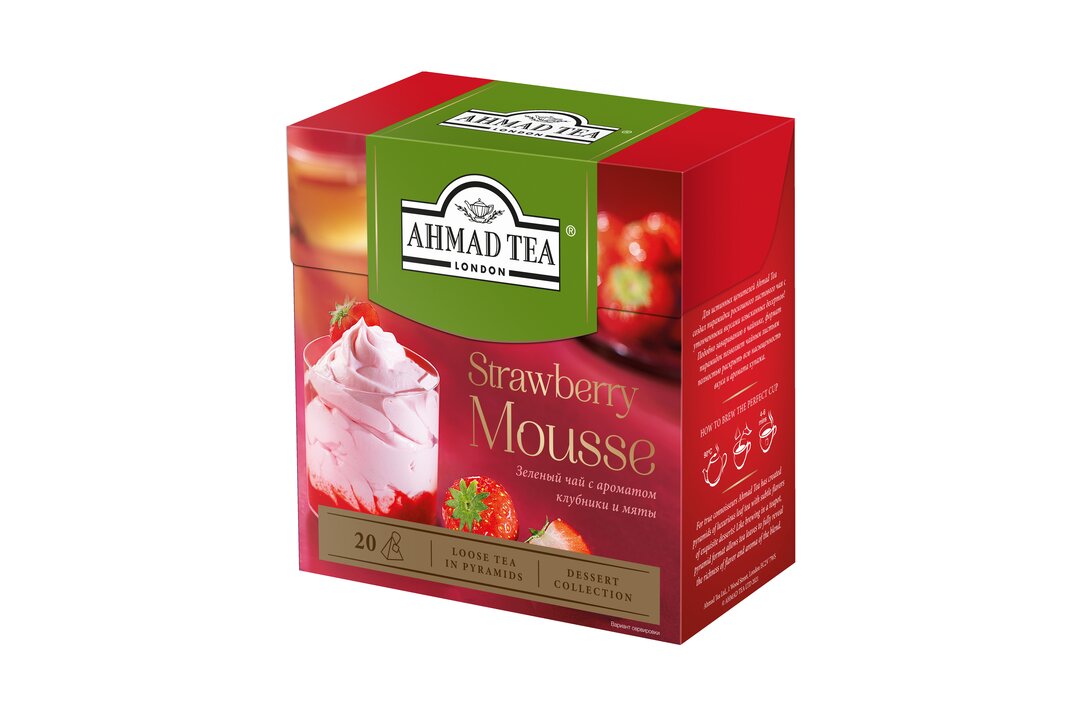 

Чай зеленый Ahmad tea Клубничный мусс пакетированный 20х1,8 г