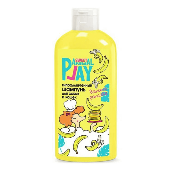 Шампунь для собак и кошек Animal Play Sweet банановый панкейк гипоаллергенный 