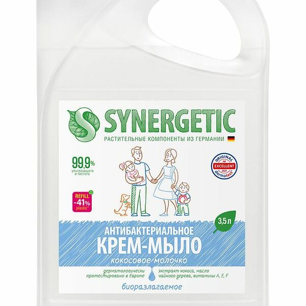 Мыло жидкое Synergetic Кокосовое молочко 3500 мл