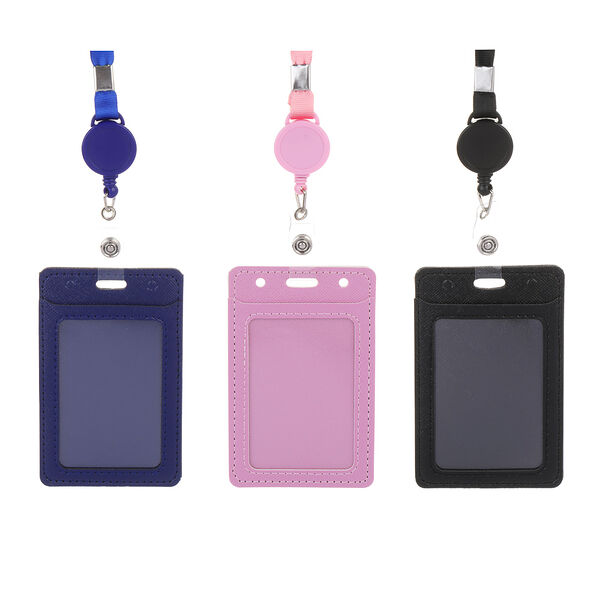 Юl чехол для пропуска двусторонний на ленте с ретрактором, пвх, металл, 10,7х6,7см, 3 цвета