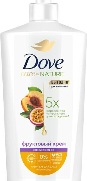 Крем-гель для душа Dove для всей семьи маракуйя и персик 610мл