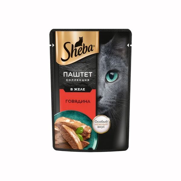 Влажный корм для кошек SHEBA® паштет с говядиной 75 г