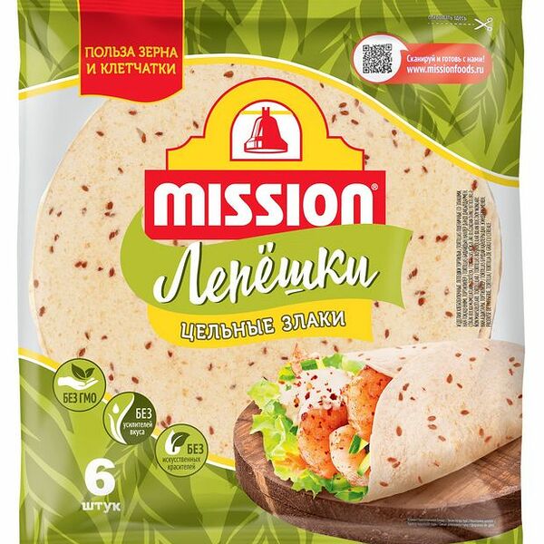 Лепешки Mission Тортильи пшеничные со злаками 250 г