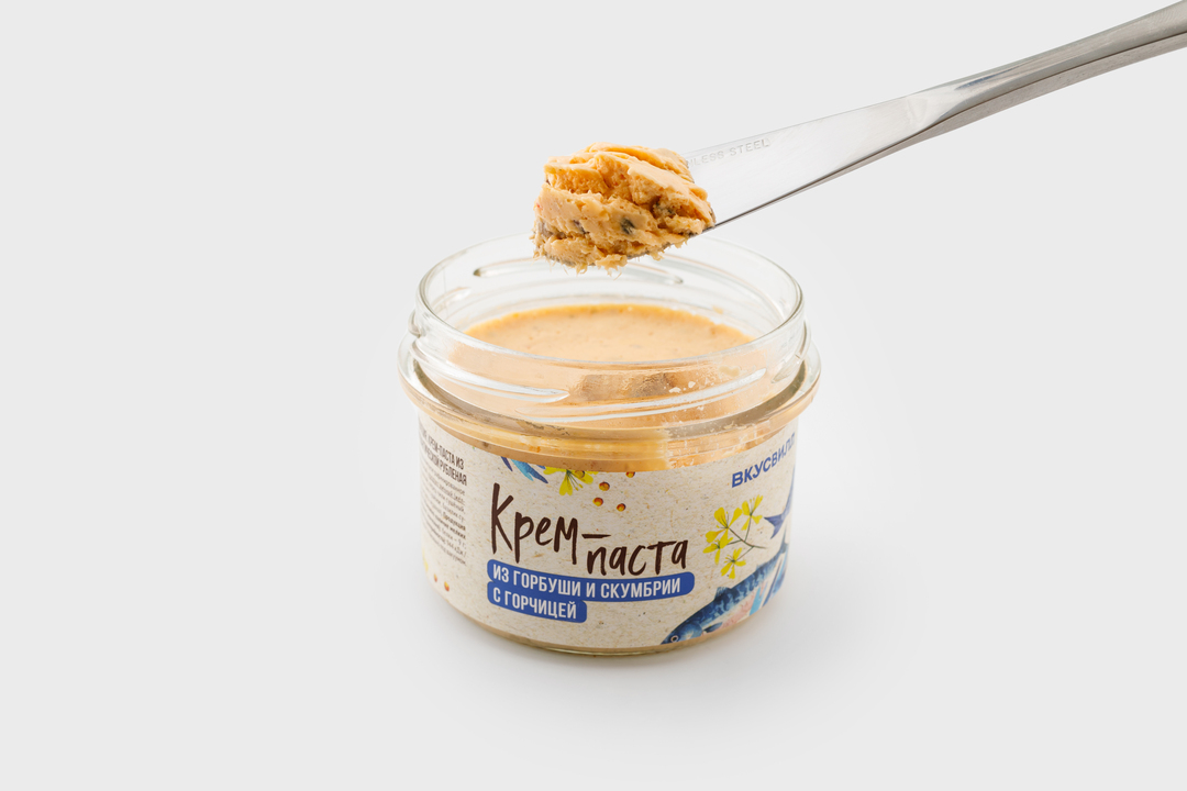 

Крем-паста из горбуши и скумбрии (с горчицей), 150 г