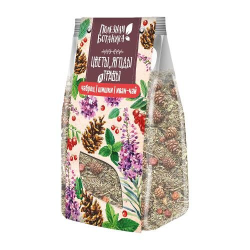 Чай травяной Полезная ботаника Иван-Чай Чабрец шишки, 75г