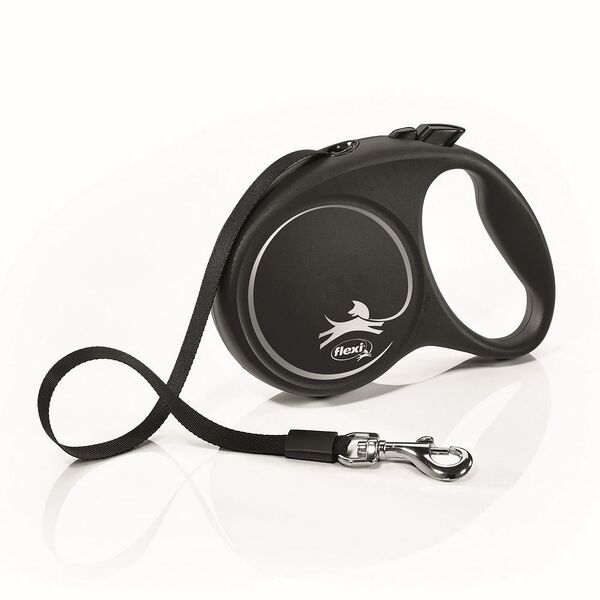 Flexi рулетка Black Design M до 25 кг (5 м лента) Серебряный