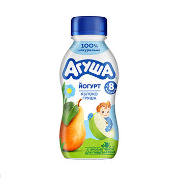 Йогурт детский питьевой Агуша Яблоко-Груша с 8 месяцев 180 г