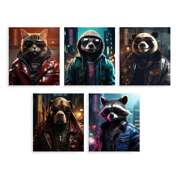 Тетрадь в клетку Крутые звери 48 л, в ассортименте