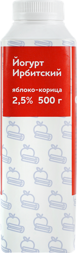 

Йогурт питьевой Ирбитский яблоко-корица 2.5% 500 г