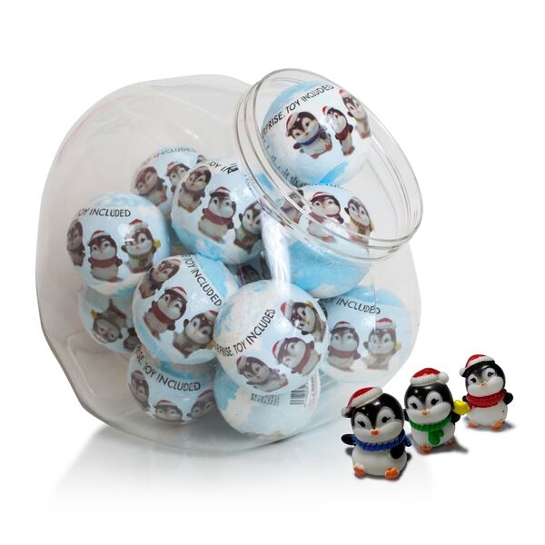 Бомбочка для ванны Girl Power с игрушкой пингвином в ассортименте 3 цвета 1 шт, 140 г