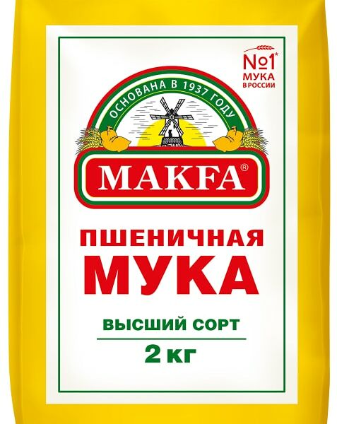 Мука Makfa Пшеничная высший сорт 2кг
