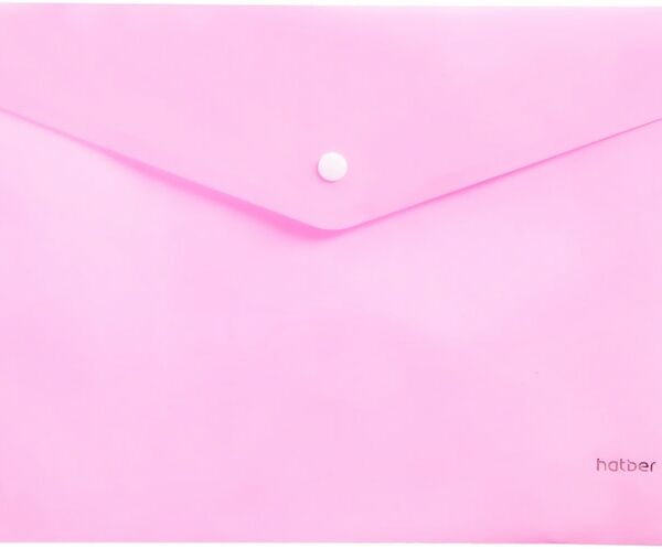 Папка-конверт Hatber Newtone Pastel Premium на кнопке А4 пион
