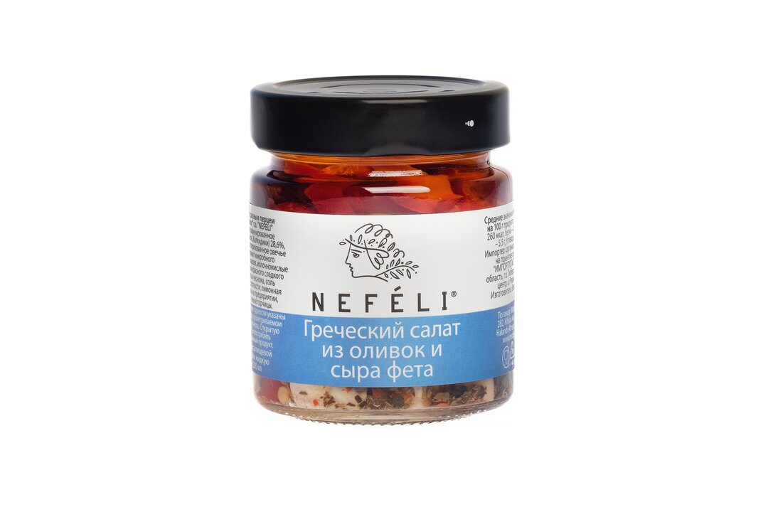 

Оливки Nefeli ассорти с сыром фета 185 г