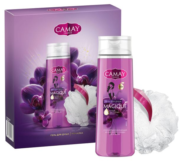 

Подарочный набор Camay Magique Гель для душа 250 г + Мочалка