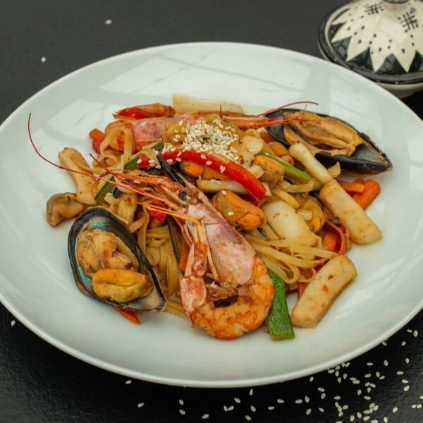 Лапша медфуна с морепродуктами