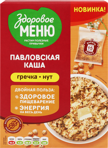 

Крупа Здоровое Меню Павловская каша гречневая с нутом 400 г