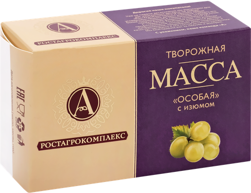 

Масса творожная Б.Ю.Александров/А.Ростагрокомплекс Особая с изюмом 23% 100 г