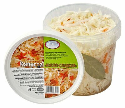 Капуста маринованная ФЭГ кисло-сладкая 1кг