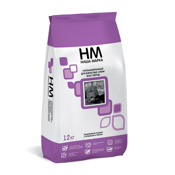 Корм Наша Марка для собак всех пород старше 1 года, гипоаллергенный, с ягнёнком и рисом