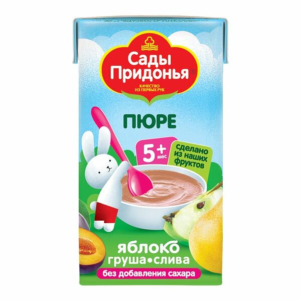 Пюре Сады Придонья яблоко-груша-слива с 5 месяцев 125г