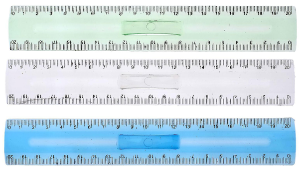 Линейка Centrum с держателем, 20 см, 1 шт, в ассортименте
