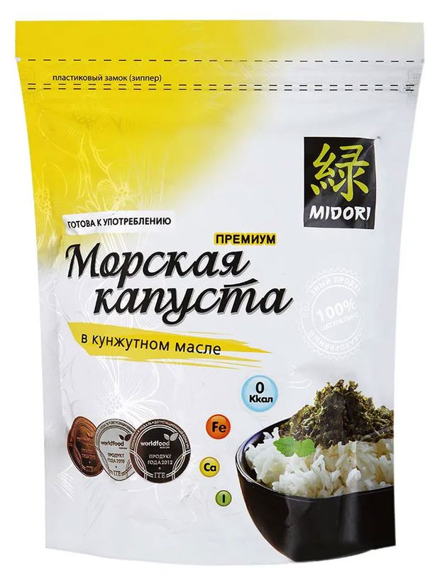 

Морская капуста Midori сушеная премиум обжаренная в кунжутном масле 40 г