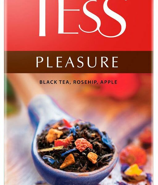 Чай черный Tess Pleasure c шиповником и яблоком листовой