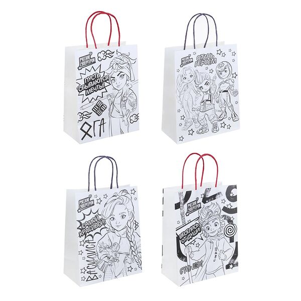 By набор пакетов для раскрашивания, 2 шт + фломастеры, 5шт, 27x21x11см, 2 вида набора