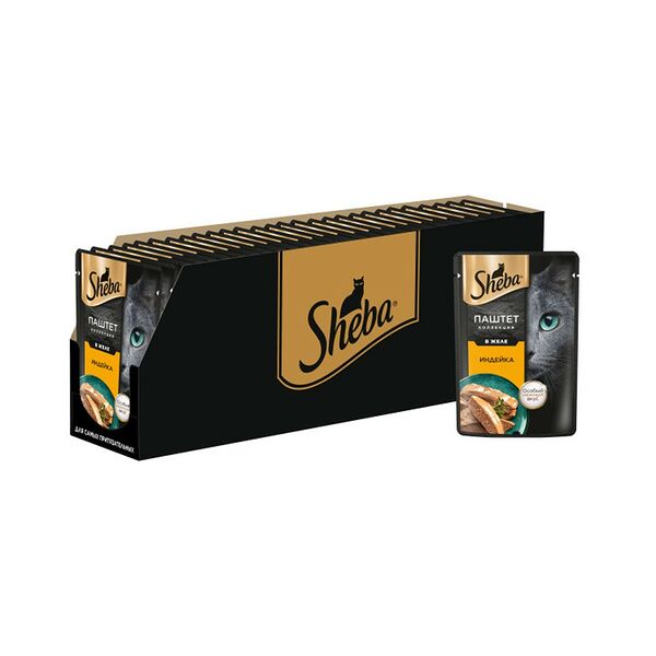 Корм для кошек SHEBA паштет с индейкой пауч 75г (упаковка - 28 шт)