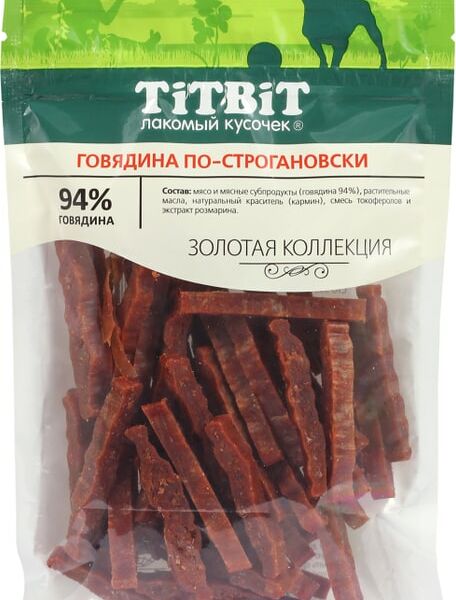 Лакомство для собак TiTBiT Говядина по-строгановски Золотая коллекция 80г