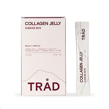 Коллаген морской TRAD Collagen Jelly с гиалуроновой кислотой и экстрактом ягод 15 стиков желе 300г, Республика Корея
